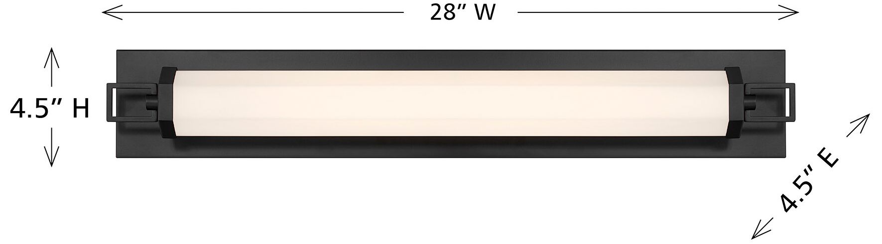 Parker 28" LED Bathroom Vanity Light in Black Lustre
