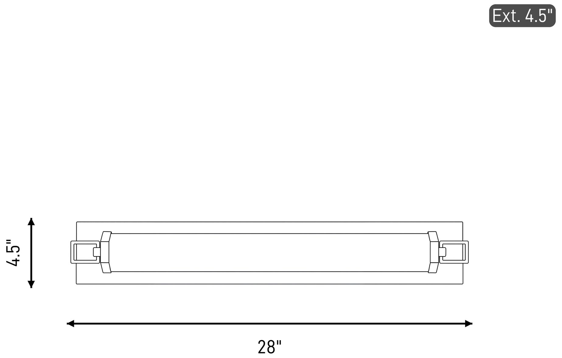 Parker 28" LED Bathroom Vanity Light in Black Lustre