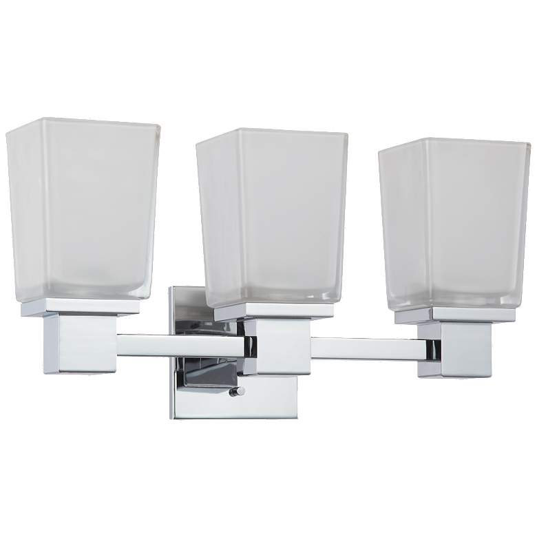 Image 1 Parker; 3 Light; Vanity Fixture with Sandstone Etched Glass