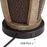 Parker Hammered Bronze USB Table Lamps With 8" Square Risers