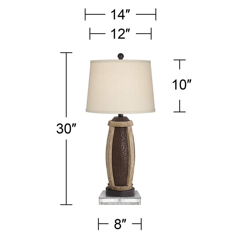 Image 7 Parker Hammered Bronze USB Table Lamps With 8" Square Risers more views
