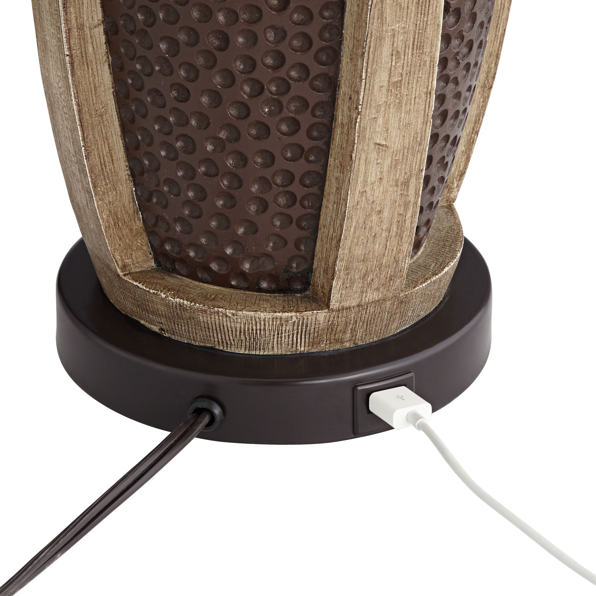 Image 6 Parker Hammered Bronze USB Table Lamps With 8" Square Risers more views