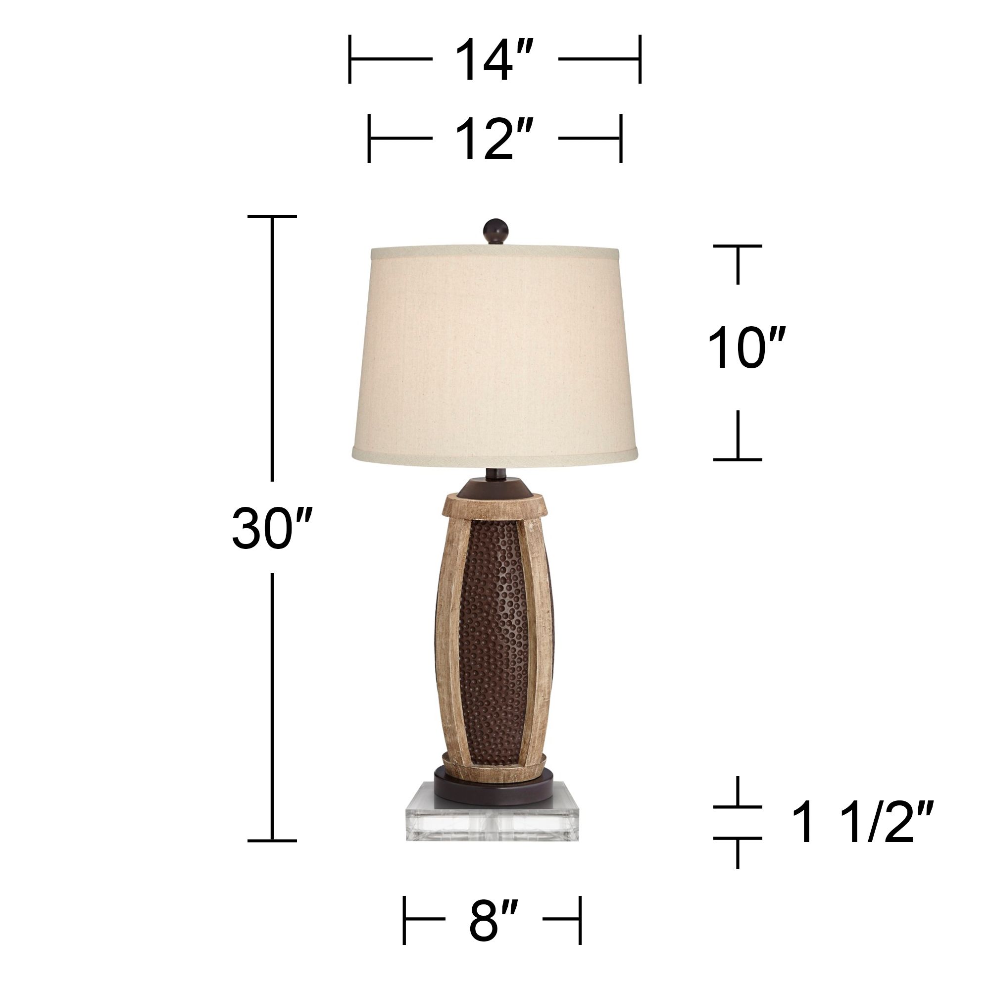 Image 7 Parker Hammered Bronze USB Table Lamps With 8" Square Risers more views