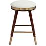 Parker Modern Backless White Leather and Gold Counter Stool