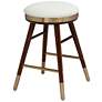 Parker Modern Backless White Leather and Gold Counter Stool
