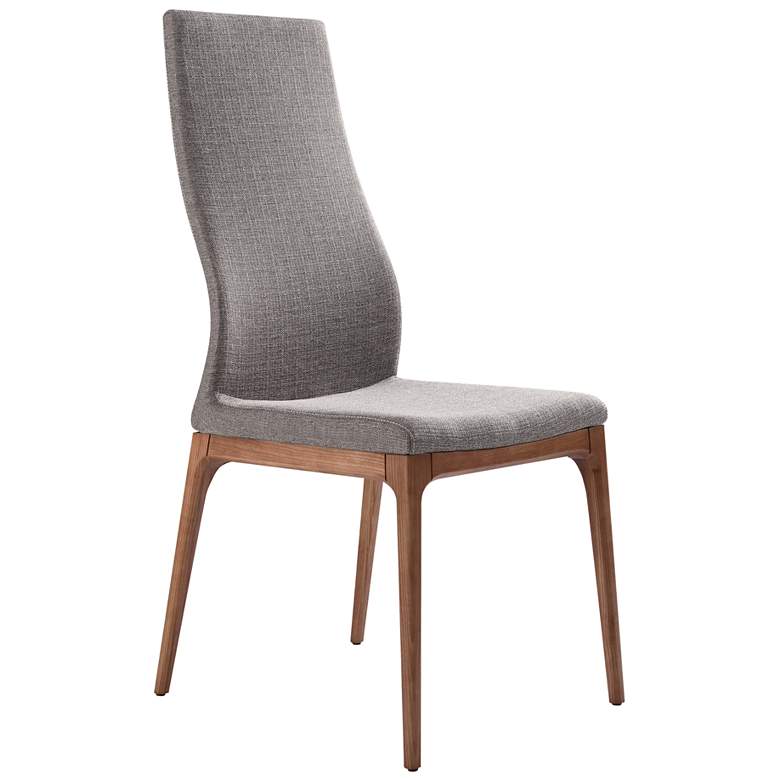Image 1 Parker Set of 2 Dining Chairs in Gray Fabric and Walnut Finish