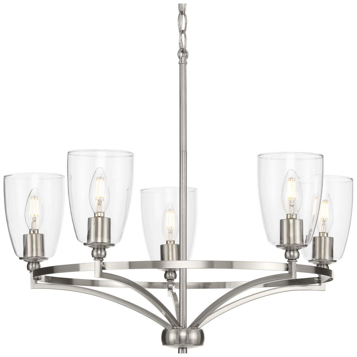 Parkhurst Collection Five-Light Clear Glass Chandelier Light