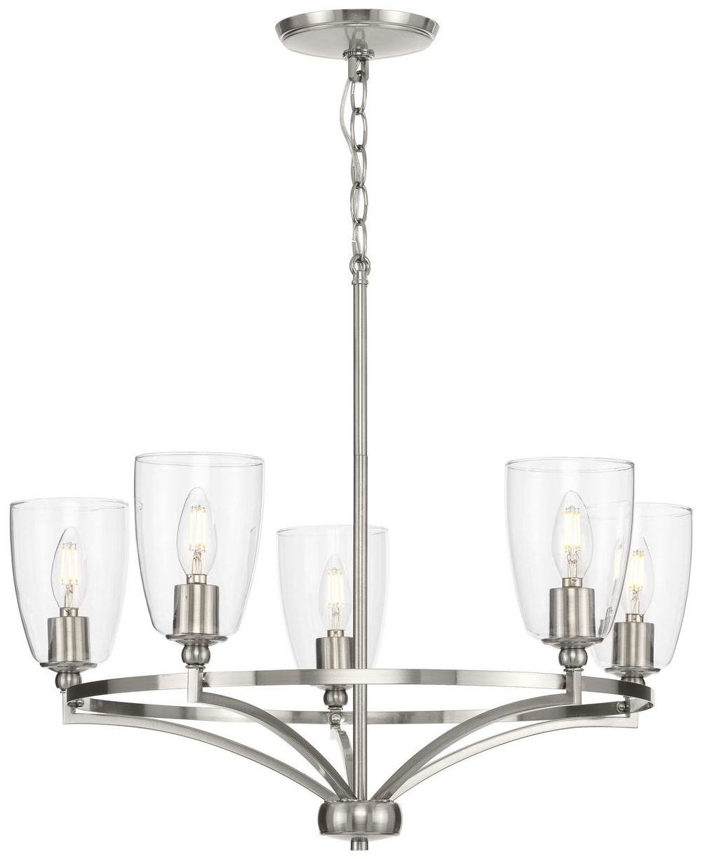 Image 3 Parkhurst Collection Five-Light Clear Glass Chandelier Light more views