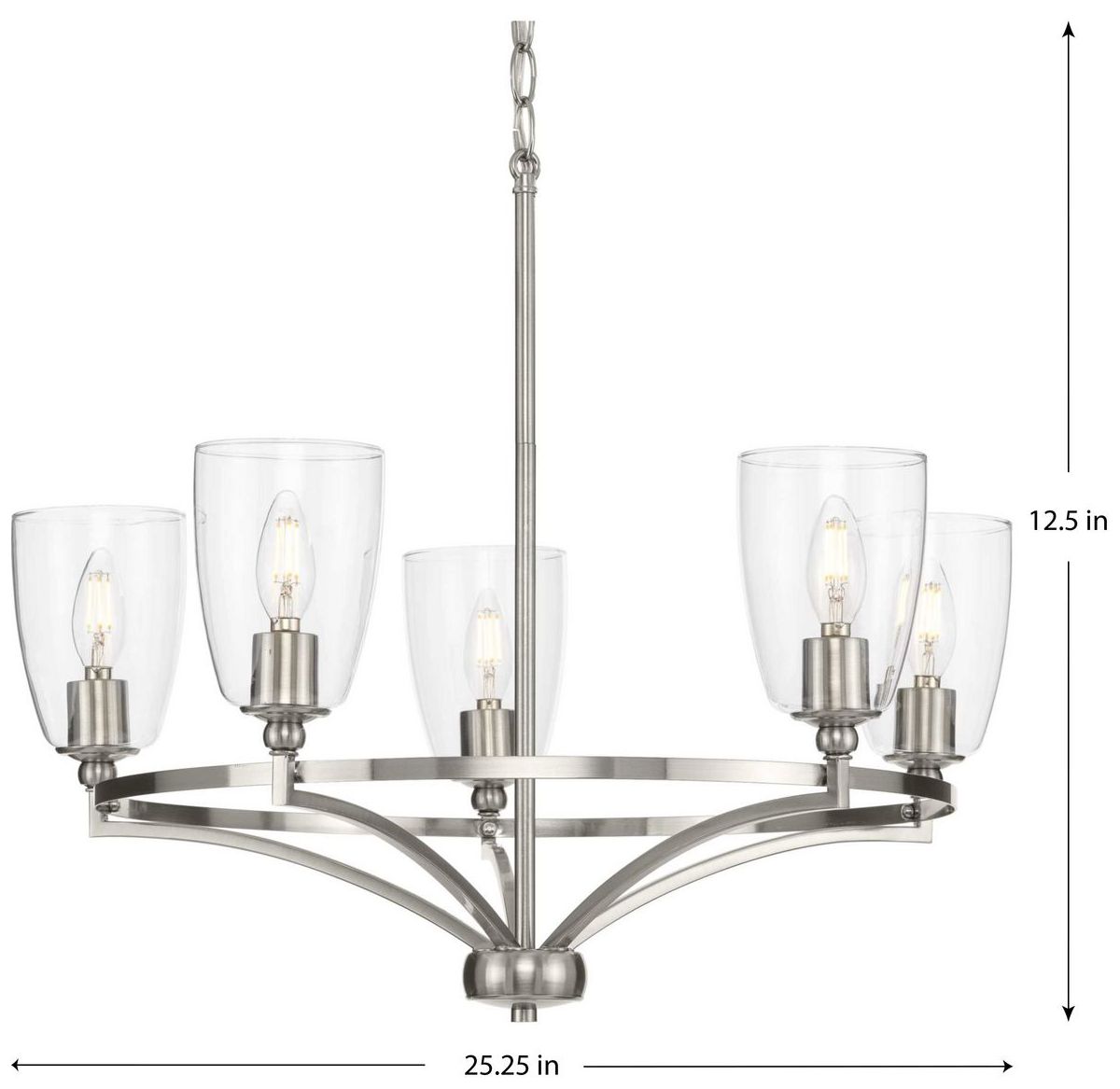Image 4 Parkhurst Collection Five-Light Clear Glass Chandelier Light more views