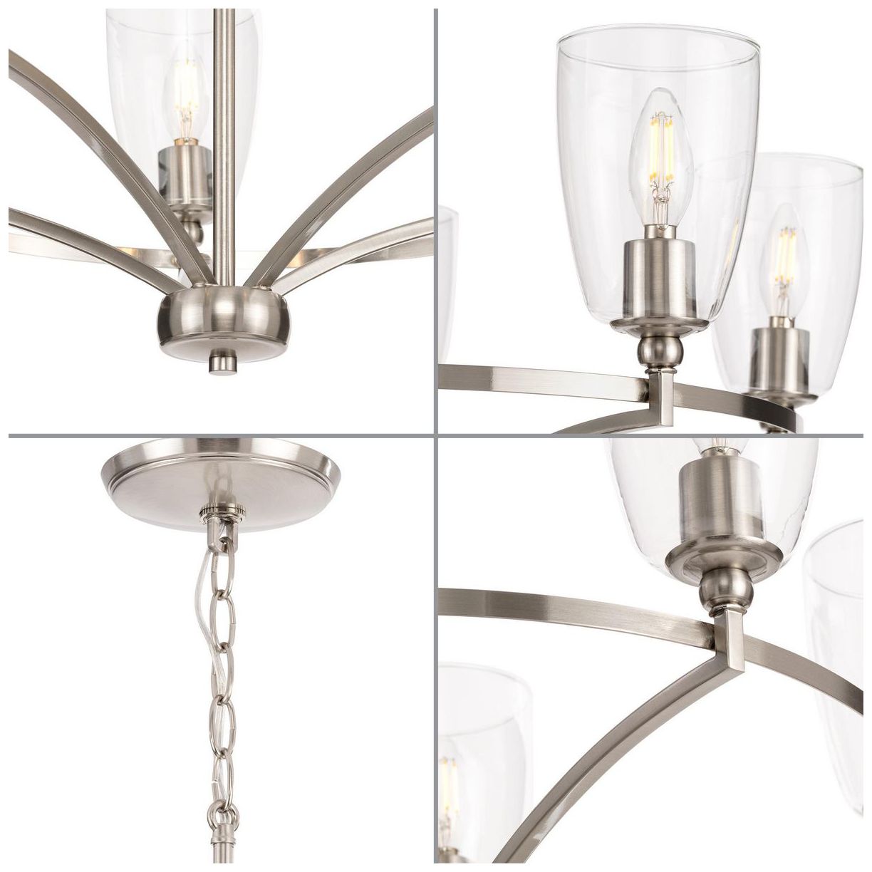 Image 5 Parkhurst Collection Five-Light Clear Glass Chandelier Light more views