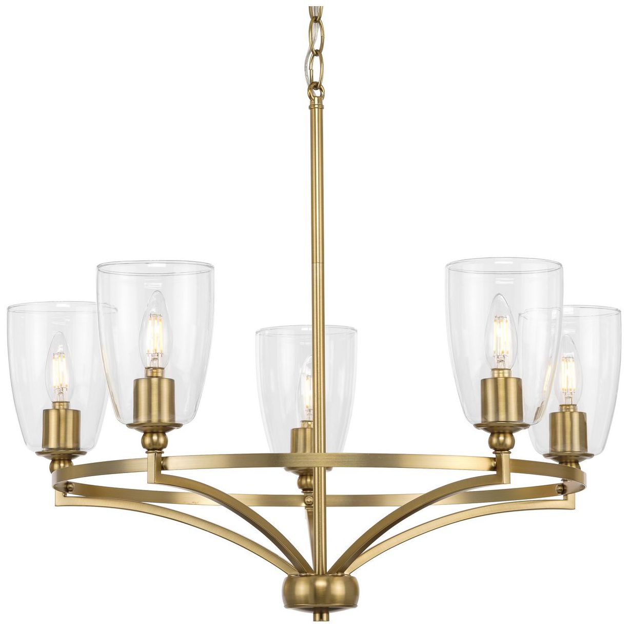Parkhurst Collection Five-Light Clear Glass Chandelier Light