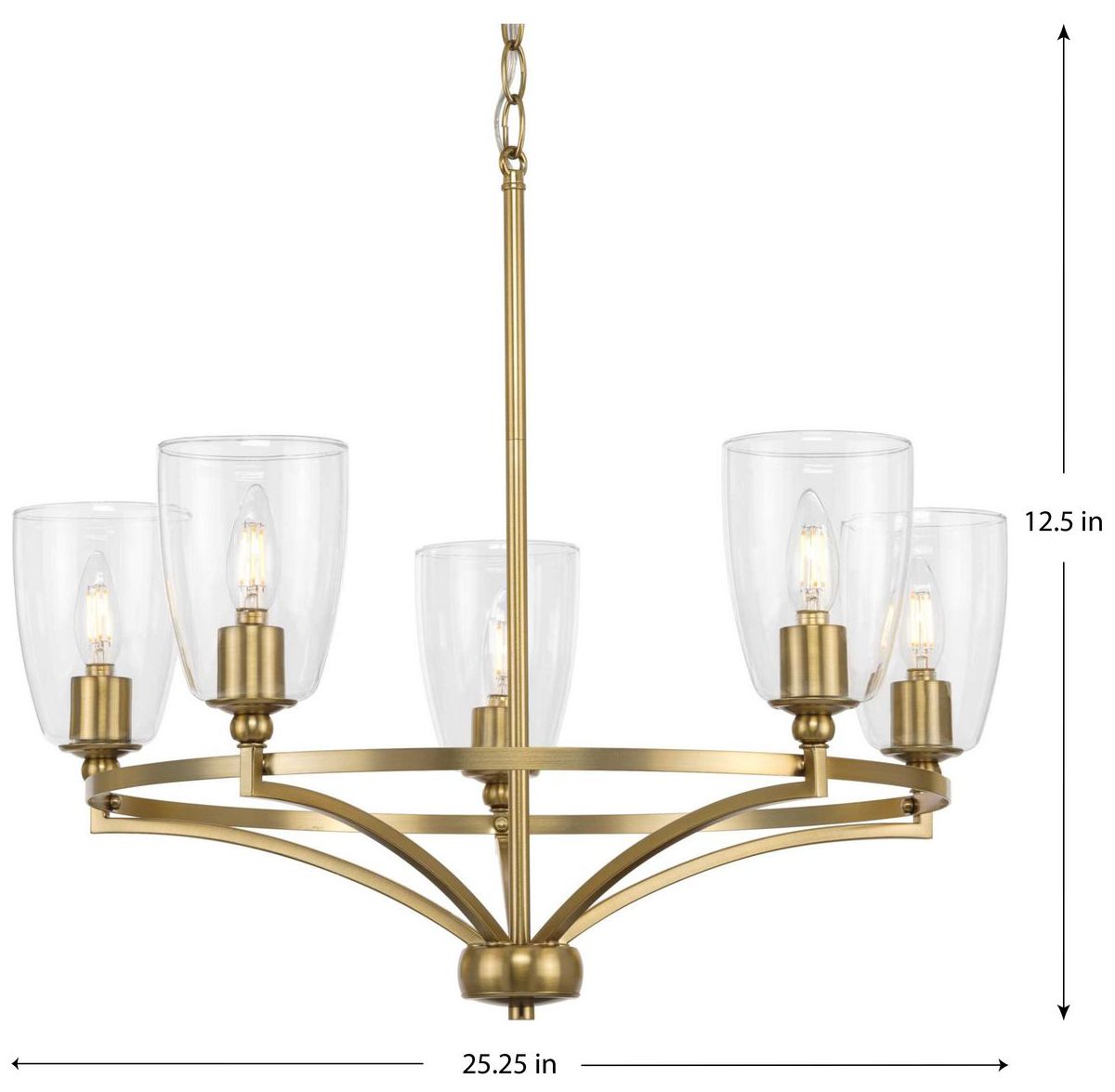 Image 4 Parkhurst Collection Five-Light Clear Glass Chandelier Light more views