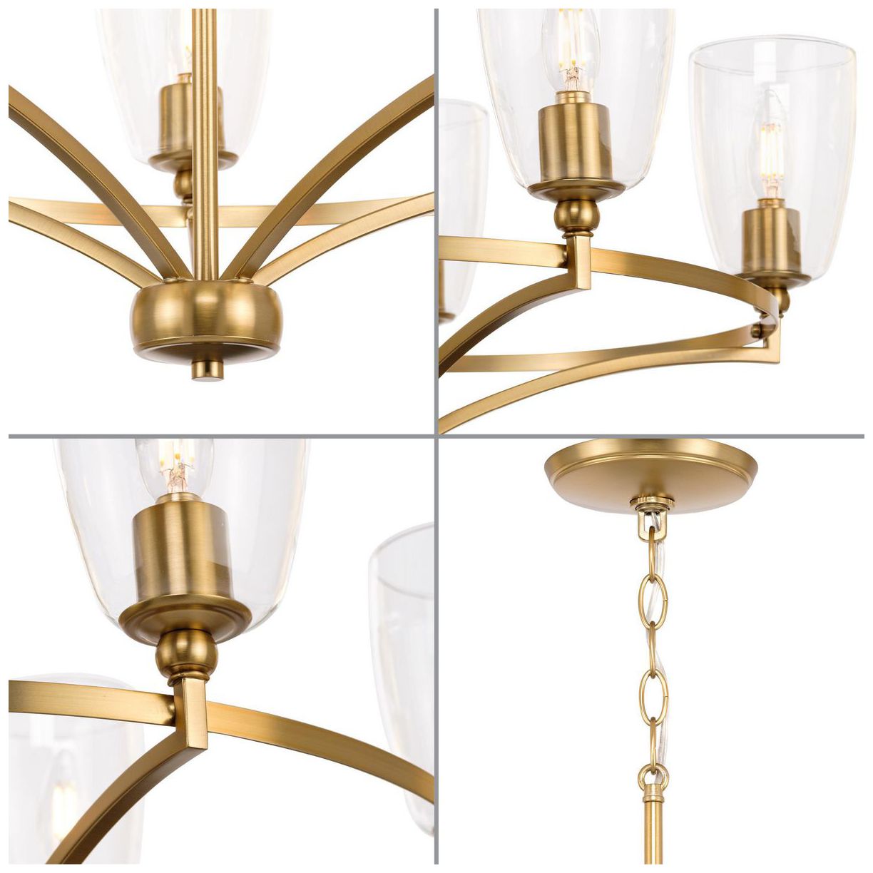 Image 6 Parkhurst Collection Five-Light Clear Glass Chandelier Light more views