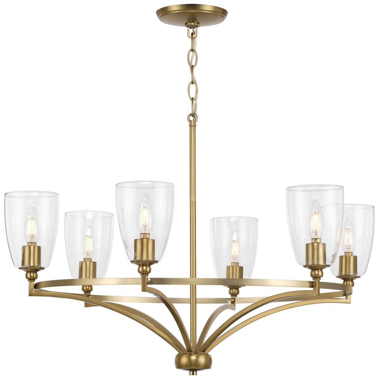 Parkhurst Collection Six-Light Clear Glass Chandelier Light