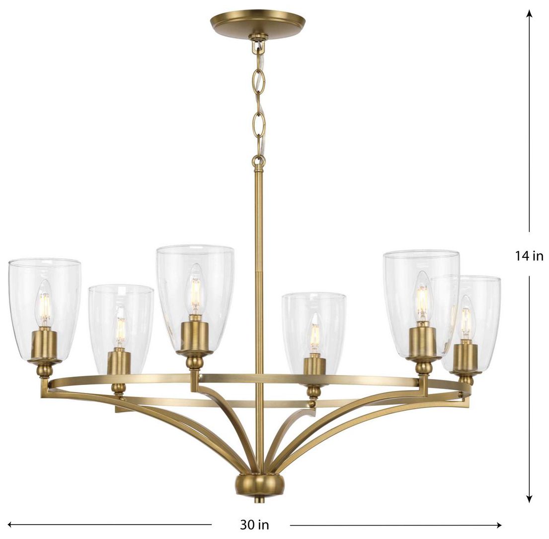 Image 4 Parkhurst Collection Six-Light Clear Glass Chandelier Light more views