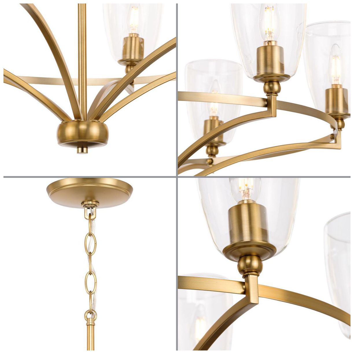 Image 5 Parkhurst Collection Six-Light Clear Glass Chandelier Light more views