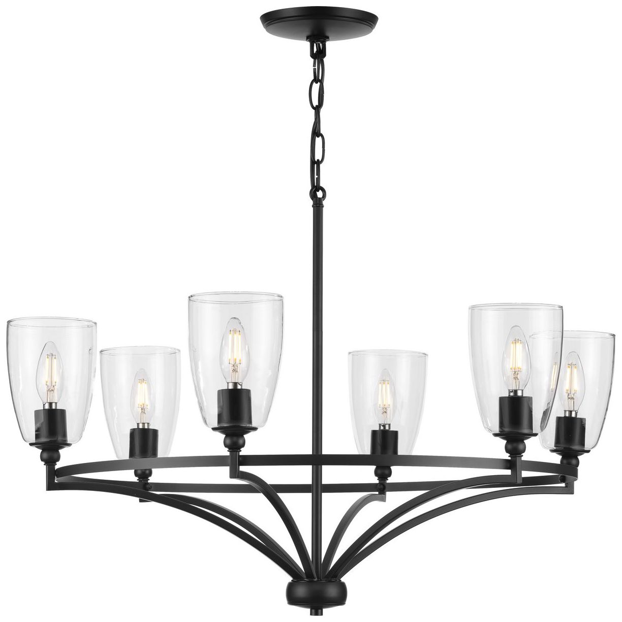 Parkhurst Collection Six-Light Clear Glass Chandelier Light