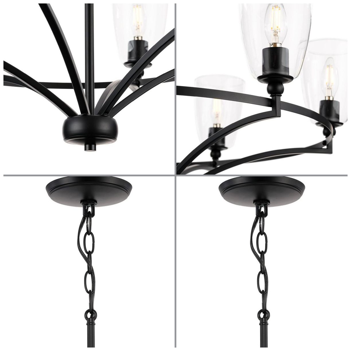 Image 3 Parkhurst Collection Six-Light Clear Glass Chandelier Light more views