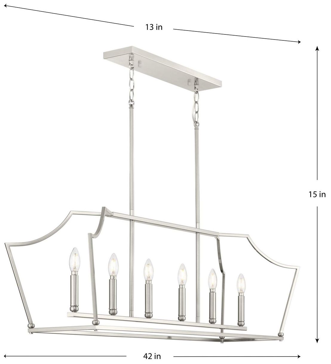 Image 3 Parkhurst Collection Six-Light Linear Island Chandelier Light more views