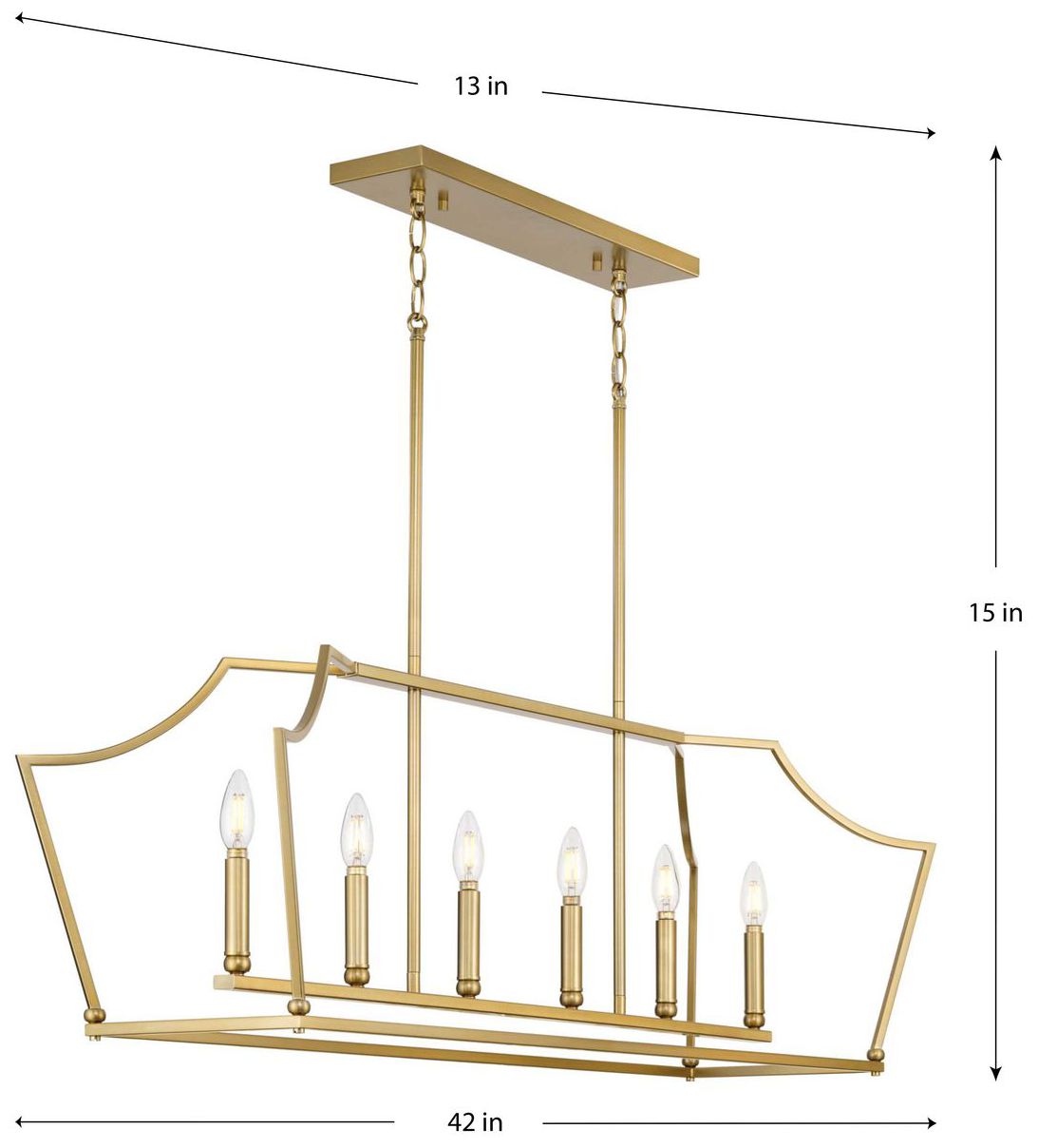 Image 4 Parkhurst Collection Six-Light Linear Island Chandelier Light more views