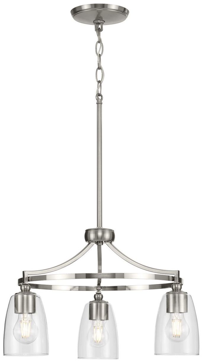 Image 3 Parkhurst Collection Three-Light Clear Glass Chandelier Light more views