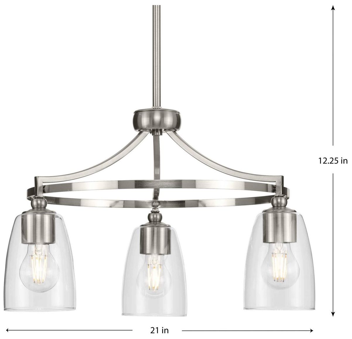 Image 4 Parkhurst Collection Three-Light Clear Glass Chandelier Light more views