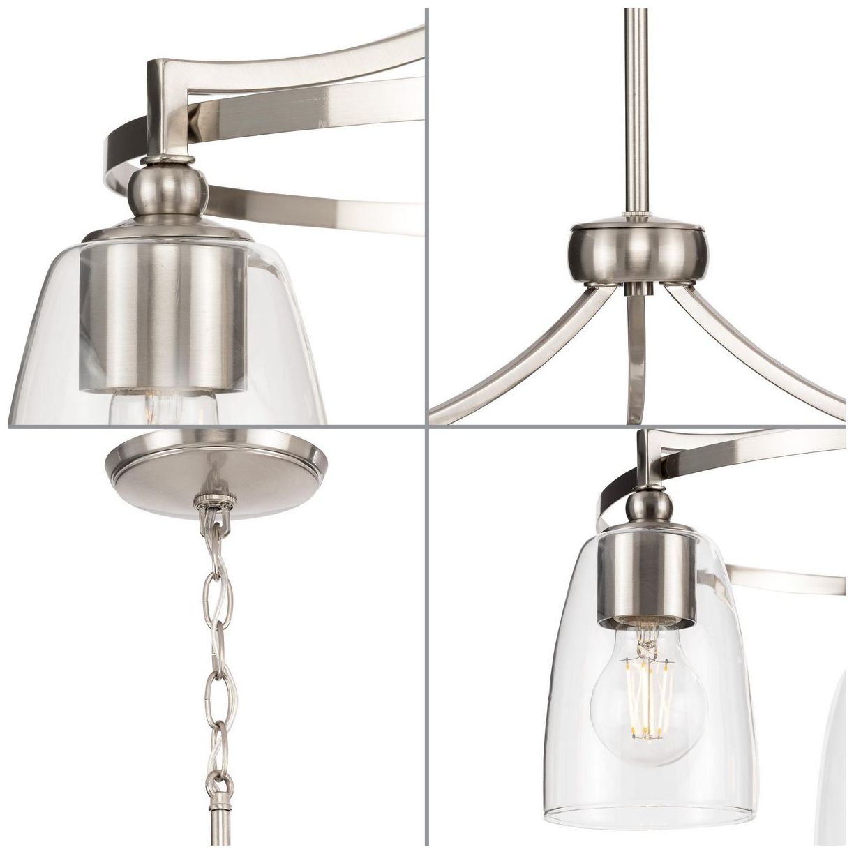 Image 5 Parkhurst Collection Three-Light Clear Glass Chandelier Light more views