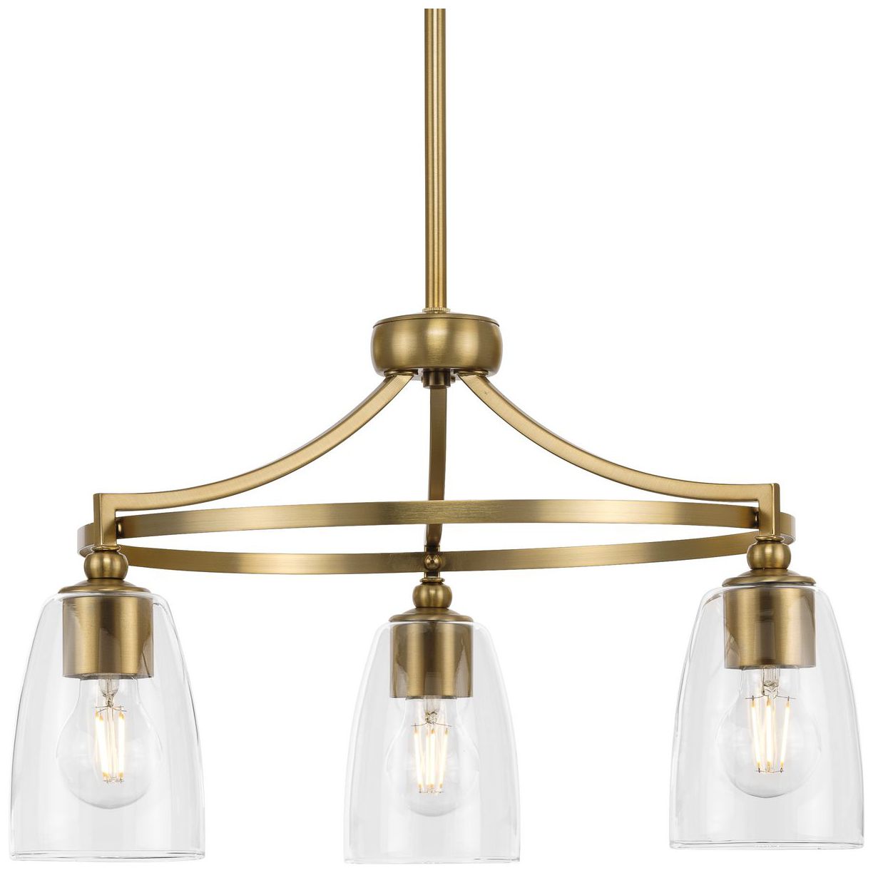Parkhurst Collection Three-Light Clear Glass Chandelier Light