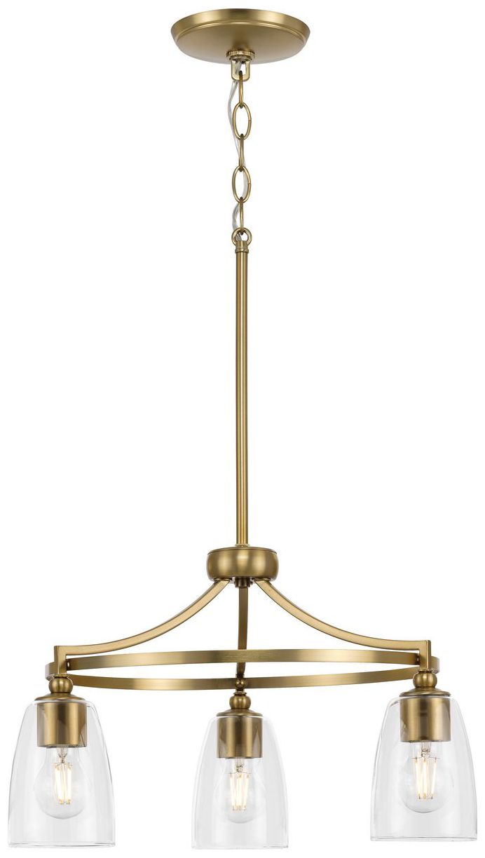 Image 3 Parkhurst Collection Three-Light Clear Glass Chandelier Light more views
