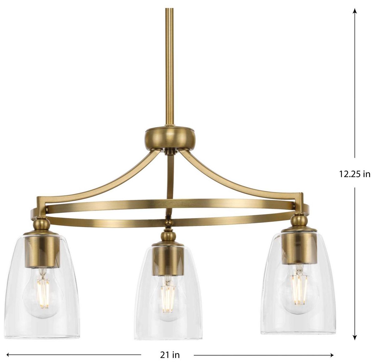 Image 4 Parkhurst Collection Three-Light Clear Glass Chandelier Light more views