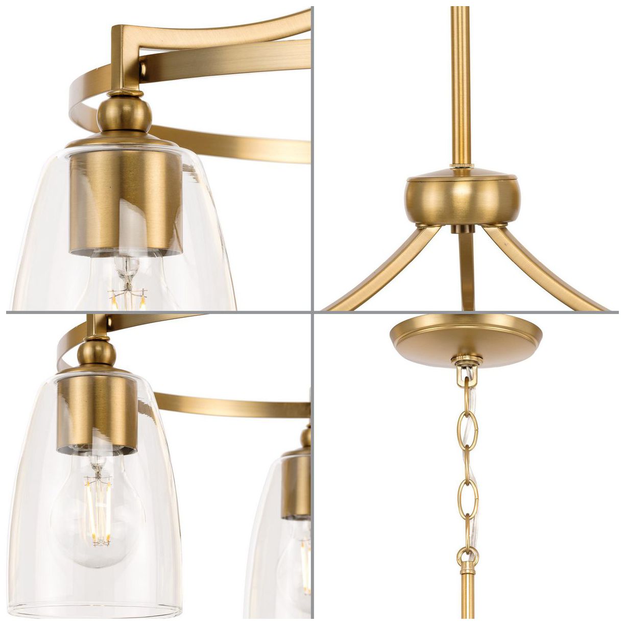 Image 5 Parkhurst Collection Three-Light Clear Glass Chandelier Light more views