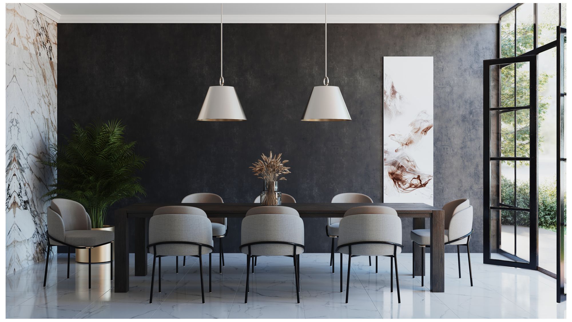 Image 2 Parkhurst Collection Three-Light Metal Pendant Light more views