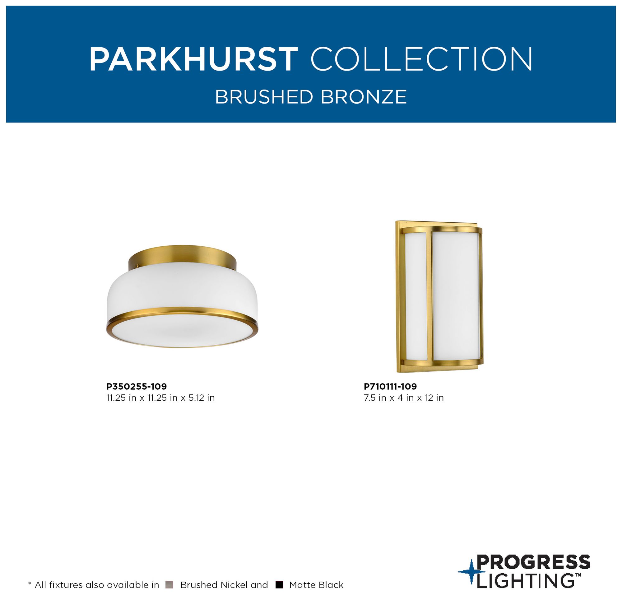 Parkhurst Collection Two-Light 11-1/4" Flush Mount Light