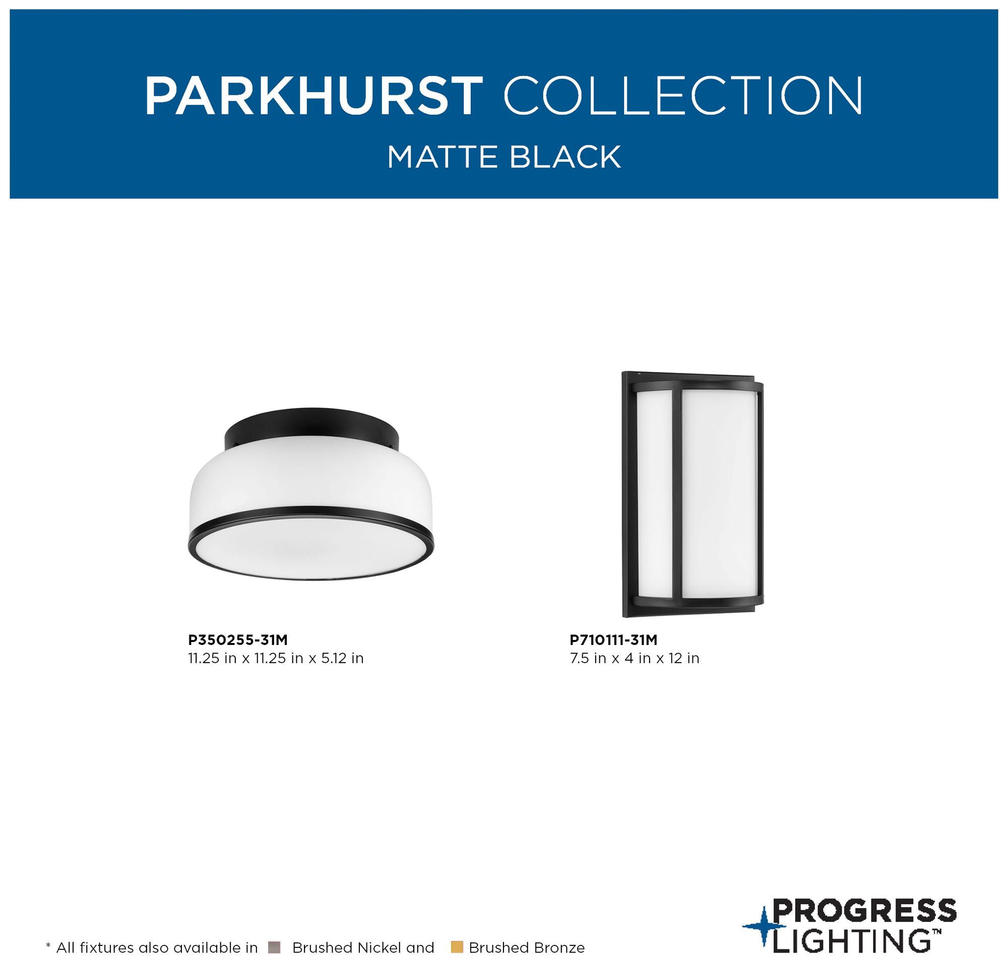 Parkhurst Collection Two-Light 11-1/4" Flush Mount Light