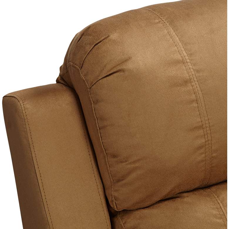 Image 4 Parklon Golden Brown Microfiber Adjustable Recliner more views