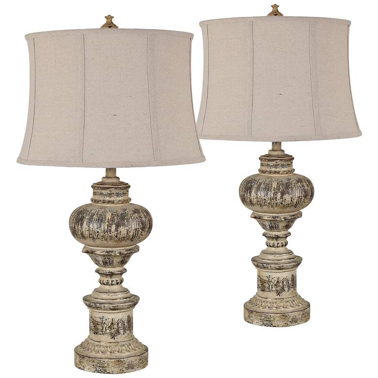 Image 1 Parklone Tuscan Stone Table Lamps Set of 2