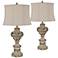 Parklone Tuscan Stone Table Lamps Set of 2
