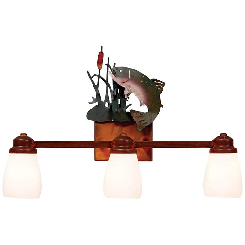Image 1 Parkshire Collection Trout 22 inch Wide Bathroom Light Fixture