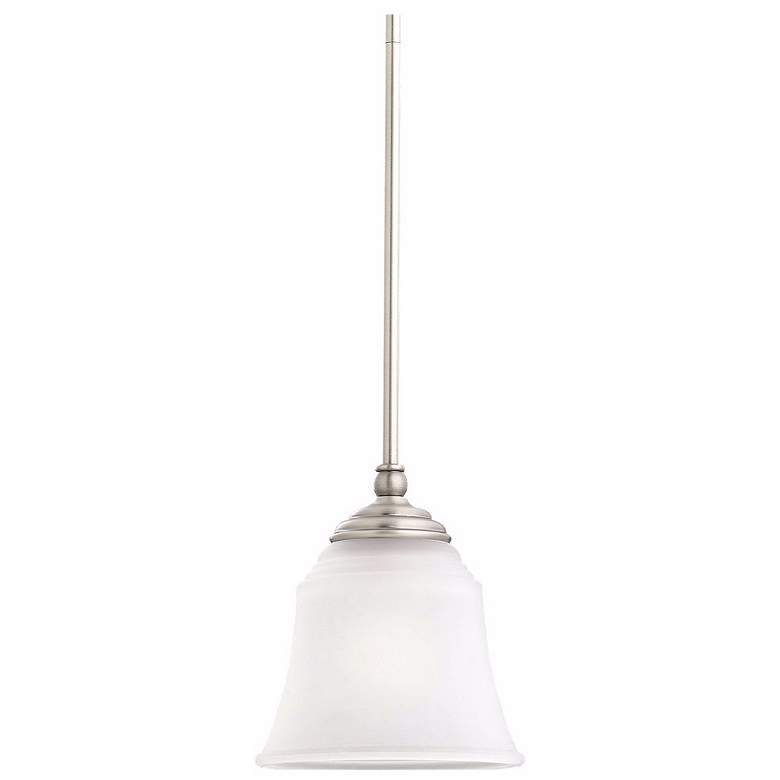Image 1 Parkview 7 1/2 inch Wide Antique Brushed Nickel Mini Pendant