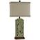Parkway Creamy Green Aviary Tablet Column Table Lamp