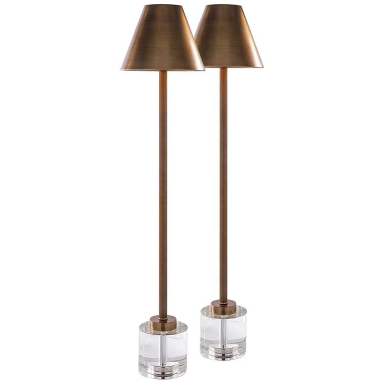 Image 2 Parliament Crystal/Brass Buffet Lamp (Set/2)