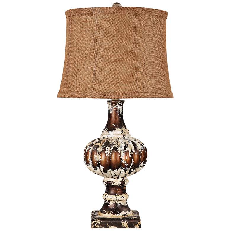 Image 1 Parma Distressed Brown Traditional Table Lamp