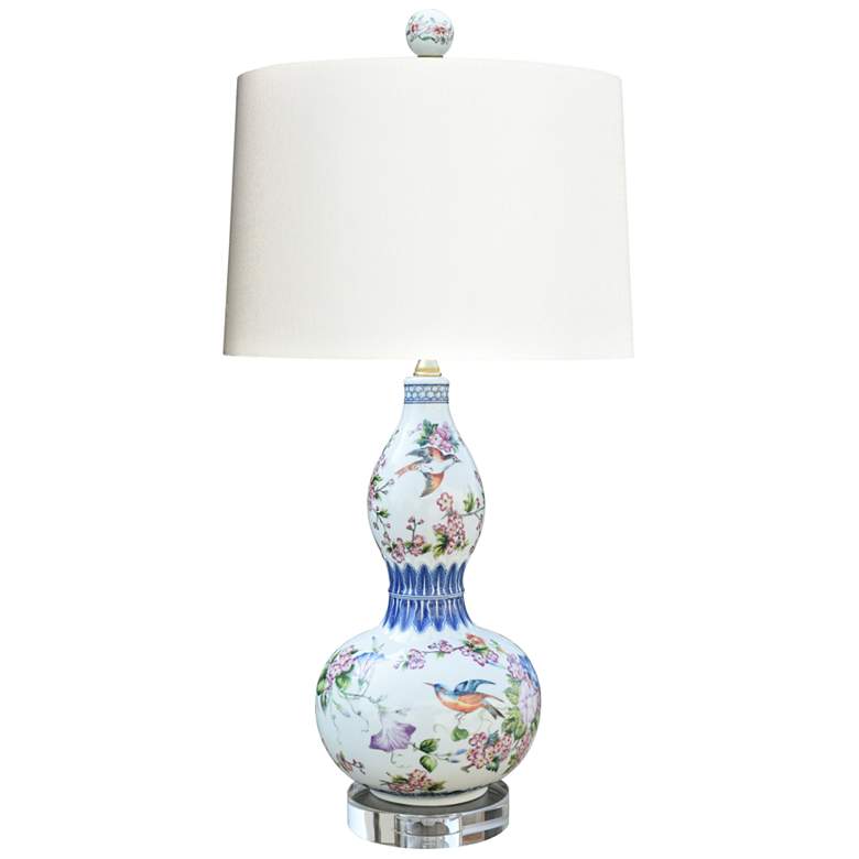 Image 1 Parnassus Famille Rose Porcelain Gourd Table Lamp