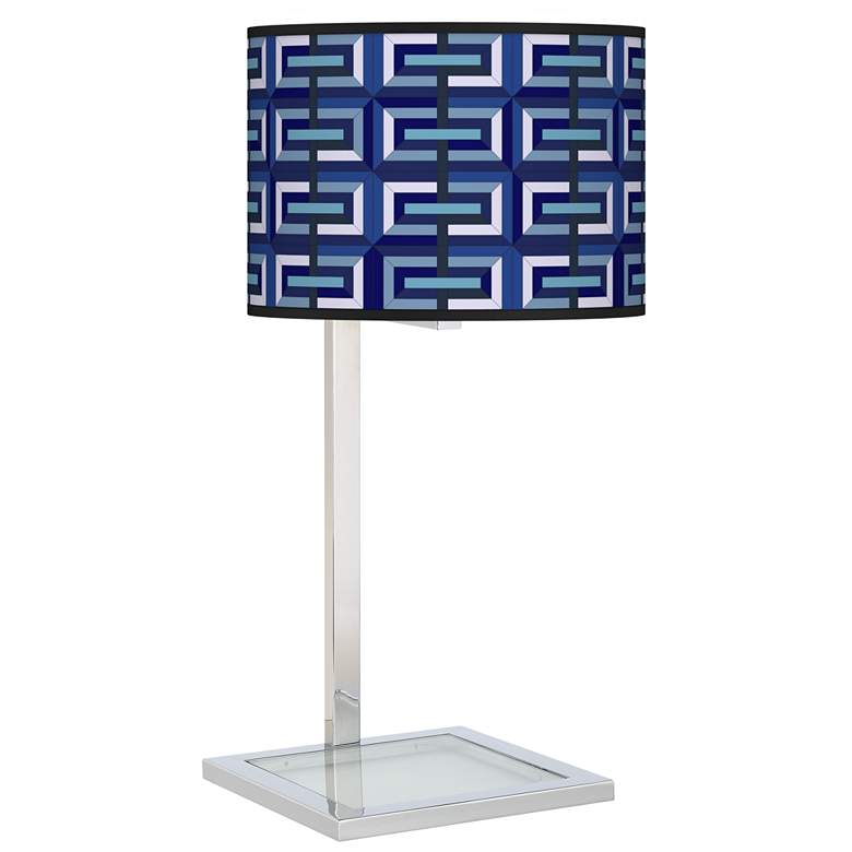 Image 1 Parquet Glass Inset Table Lamp