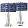 Parquet Vicki Brushed Nickel USB Table Lamps Set of 2