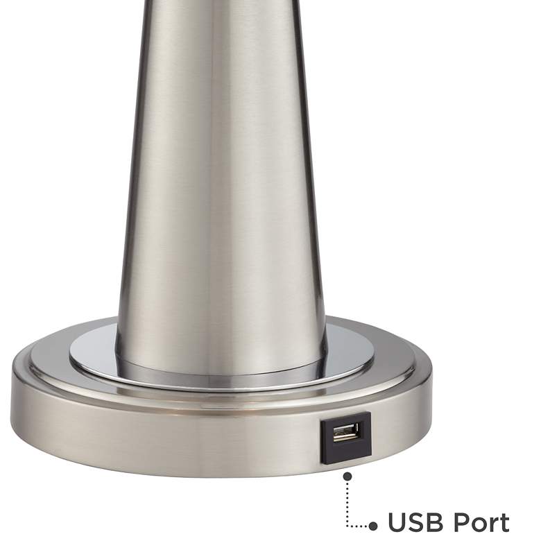 Image 4 Parquet Vicki Brushed Nickel USB Table Lamps Set of 2 more views