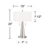 Parquet Vicki Brushed Nickel USB Table Lamps Set of 2