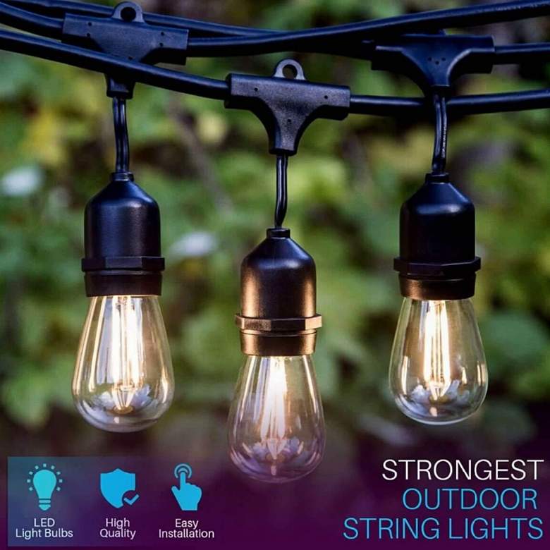 Image 4 Parra 48-Foot Black 20-Light LED Outdoor Bistro String Light more views