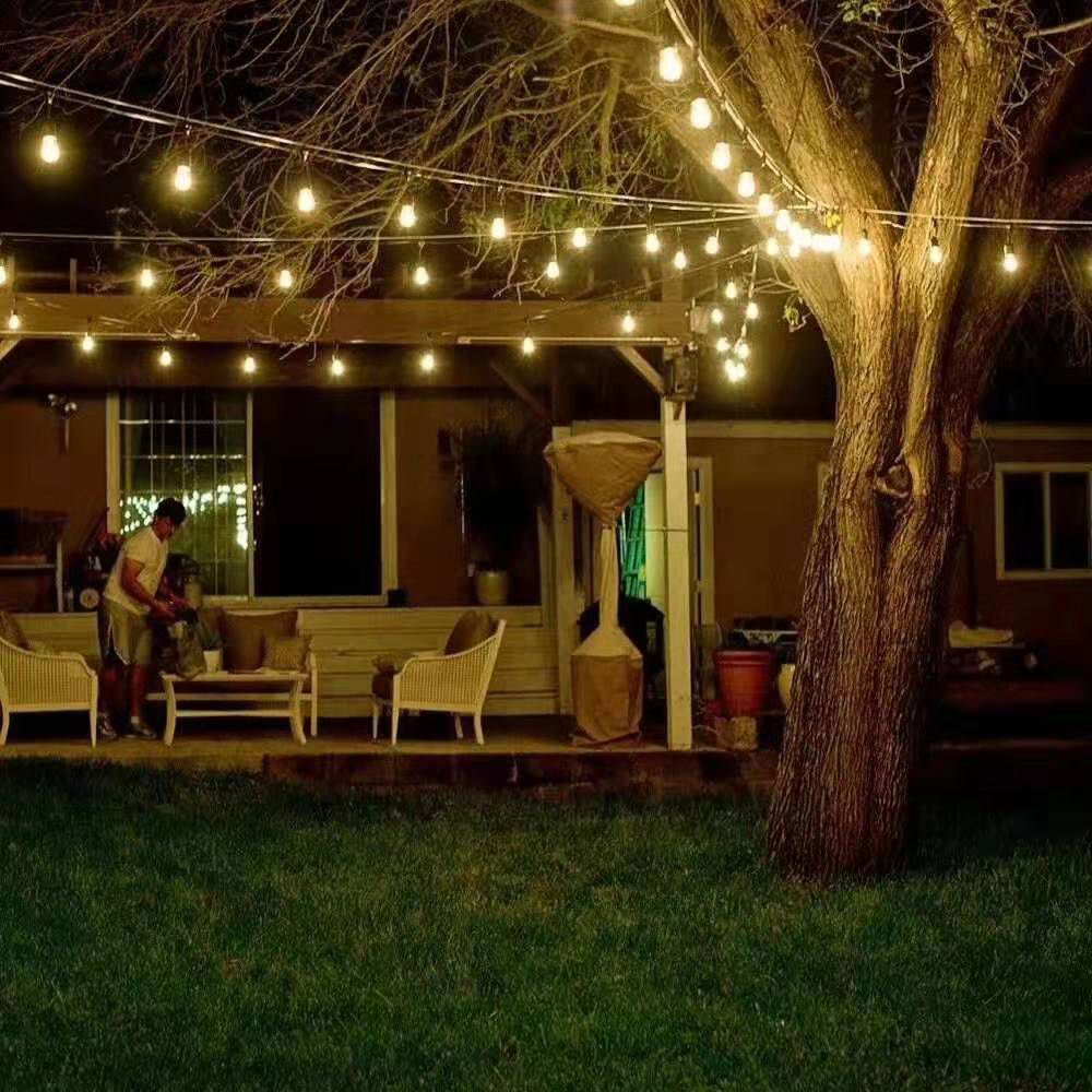 Parra 48-Foot Black 20-Light LED Outdoor Bistro String Light