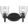 Parrish 13 7/8" Wide 2-Light Vanity Light in Matte Black with Seeded G